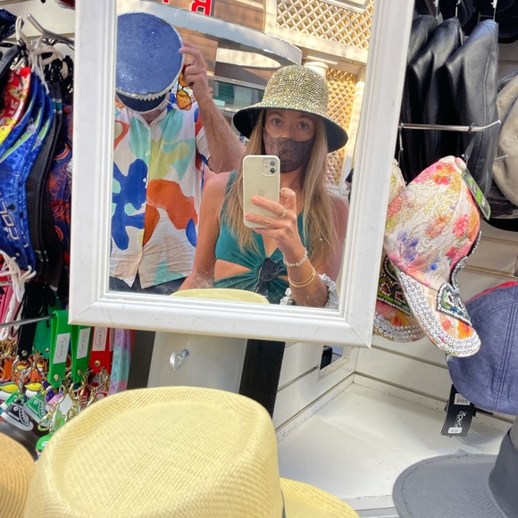 Gold Rhinestone Bucket Hat - Picture 2 of 5